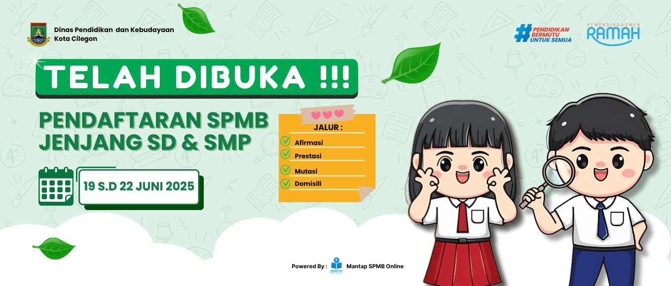 TELAH DIBUKA PENDAFTARAN SPMB JENJANG SD & SMP